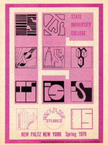 Innovative studies program poster showing designs of IS logo 