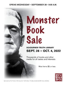 Image of poster for Monster book Sale, featuring Frankenstein's monster