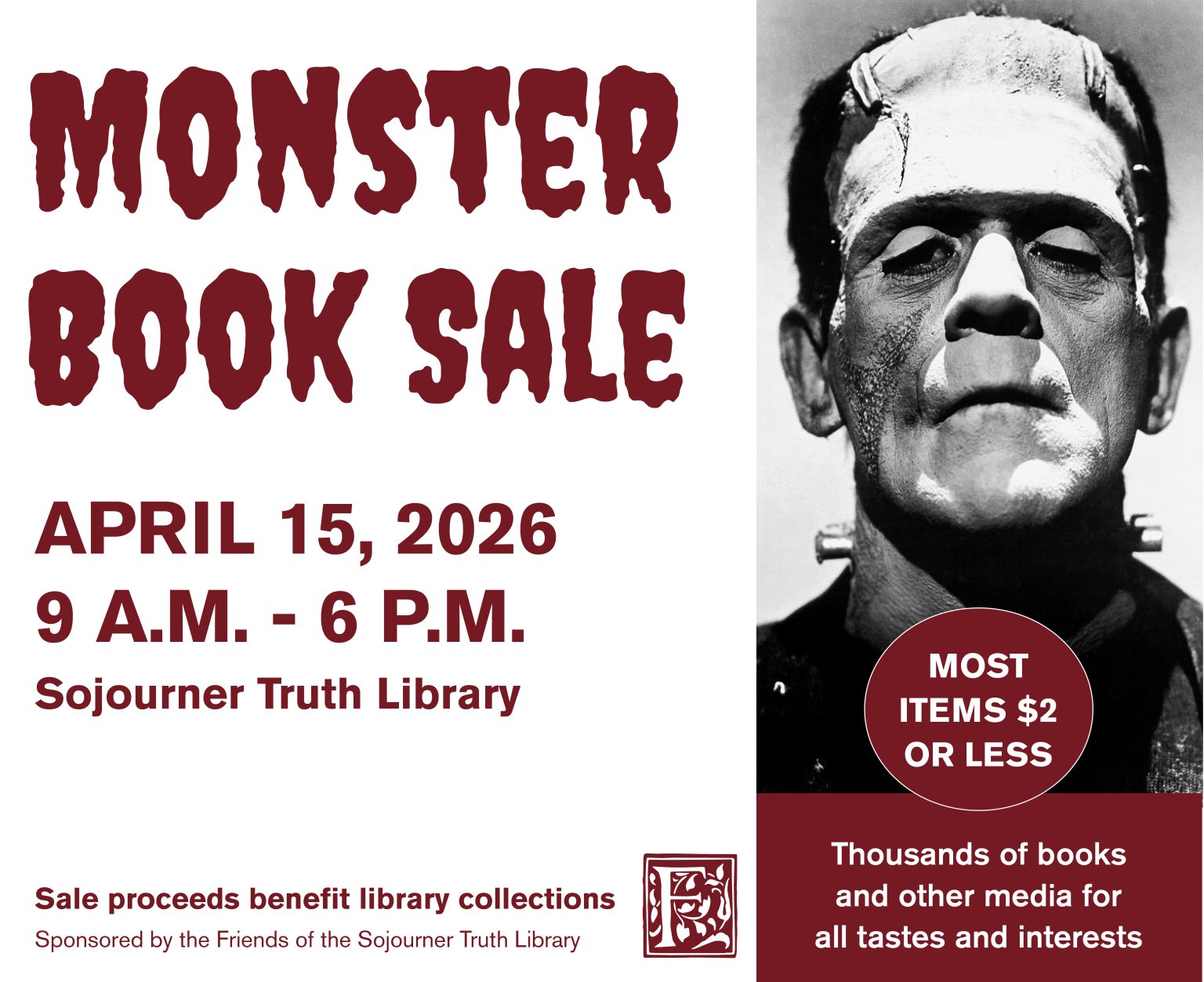 Spring Monster Spring Monster Book Sale – SUNY New Paltz Library